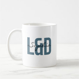 L&D+ナース 名前入り ボールドタイポグラフィ コーヒーマグカップ