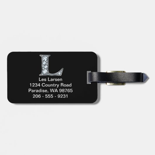 L "Diamond Bling" Luggage Tag ラゲッジタグ (裏面横)