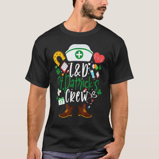 L DSt patricksナースクルーStパトリック・デイ・ラバー Tシャツ (正面)