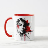 L’élégance du noir et du rouge au style moderne. マグカップ (左)