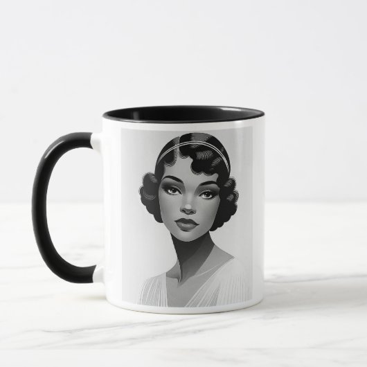 L’élégance intemporelle d’une jeune femme. マグカップ (左)