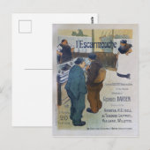 L Escarmouche, 1893年ヴィンテージフランスのポスター ポストカード (正面/裏面)
