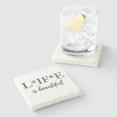 L*IF*Eは美しいコースターです ストーンコースター (横)