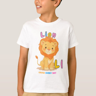 「L is for Lion」アルファベットTシャツ - Grow Every Day Tシャツ