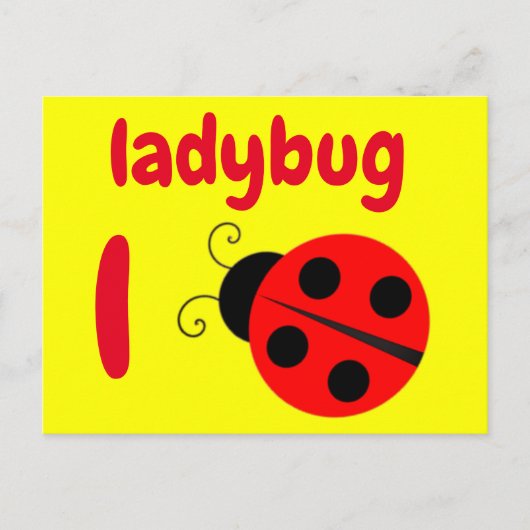 l - ladybugフラッシュカード ポストカード (正面)