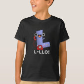 L-lloレタおもしろいーLプンダークBG Tシャツ (正面)