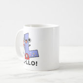 L-lloレタおもしろいーLプン コーヒーマグカップ (正面左)