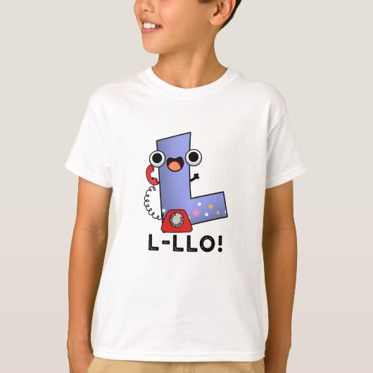 L-lloレタおもしろいーLプン Tシャツ (正面)