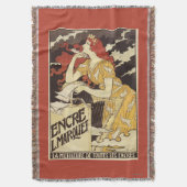 L. Marquet Inkの赤毛の女性及びハープ スローブランケット (正面縦)