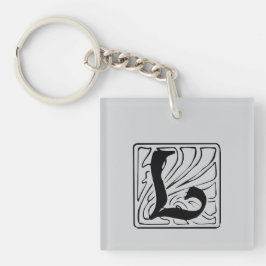 L Monogramm schwarz キーホルダー