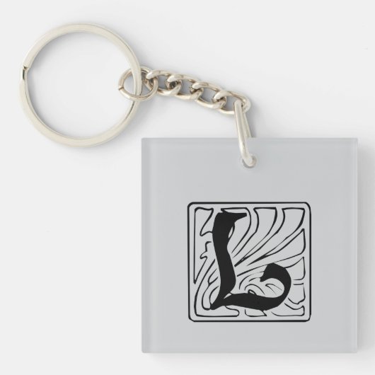 L Monogramm schwarz キーホルダー (正面)