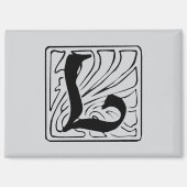 L Monogramm schwarz マグネット (正面)