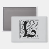 L Monogramm schwarz マグネット (正面/裏面)