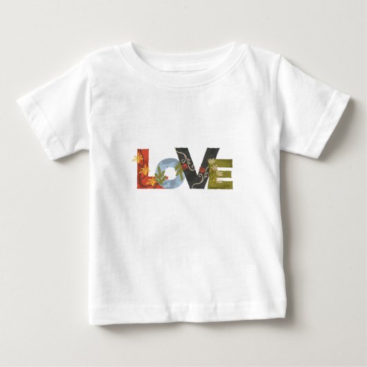 L O V EベビーホワイトTシャツ ベビーTシャツ (正面)