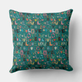 l o v eラブティール（緑がかった色） クッション (裏面)