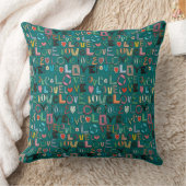 l o v eラブティール（緑がかった色） クッション (ブランケット)