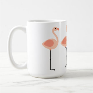 L-O-V-E Flamingos – ピンクのフラミンゴLOVEコーヒーマグ コーヒーマグカップ