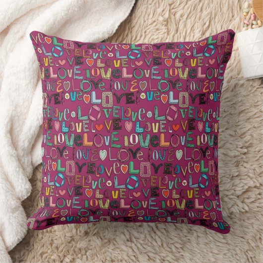 l o v e LOVEピンク クッション (ブランケット)