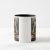  L’ours gourmand et son festin au miel. マグカップ (中央)