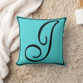 L PILLOW – アクアバックグラウンドの文字L クッション (ブランケット)