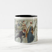 L. PrangおよびCo.が出版するスケートで滑ること ツートーンマグカップ (中央)