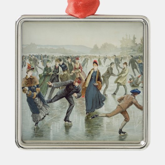 L. PrangおよびCo.が出版するスケートで滑ること メタルオーナメント (正面)