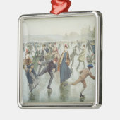 L. PrangおよびCo.が出版するスケートで滑ること メタルオーナメント (左)