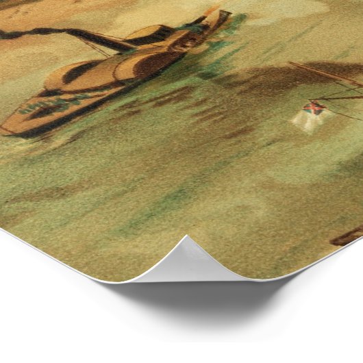 L Prangによる移動湾南北戦争戦 ポスター (角)