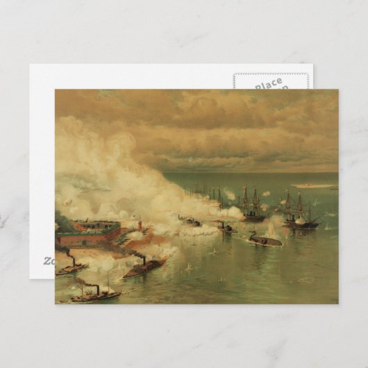 L Prangによる移動湾南北戦争戦 ポストカード (正面/裏面)