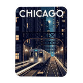 L Train Chicago Illinois Travel マグネット (縦)