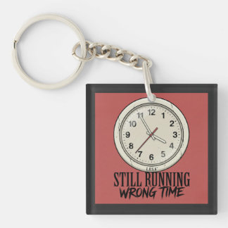 L.U.S.A - Still Running Wrong Time - Cracked Clock キーホルダー