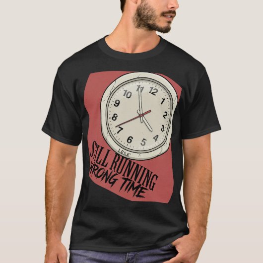 L.U.S.A - Still Running Wrong Time - Cracked Clock Tシャツ (正面)