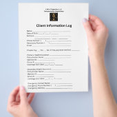 L.W.H.プロパティー、LLC。クライアント情報ログ チラシ (手)