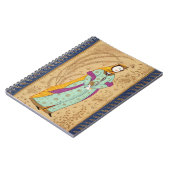 Laからのワインの容器そしてナシを、握っている女の子 ノートブック (左側)