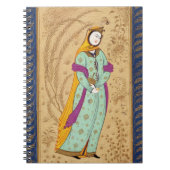 Laからのワインの容器そしてナシを、握っている女の子 ノートブック (正面)