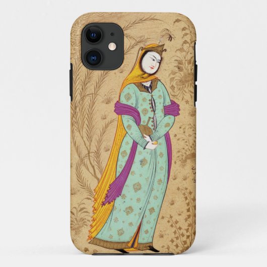 Laからのワインの容器そしてナシを、握っている女の子 Case-Mate iPhoneケース (裏面)