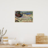 LAから湖までの詳細地図 ポスター (キッチン)