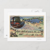 LAから湖までの詳細地図 ポストカード (正面/裏面)