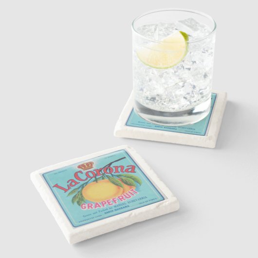 Laのコロナのグレープフルーツの大理石のコースター ストーンコースター (横)