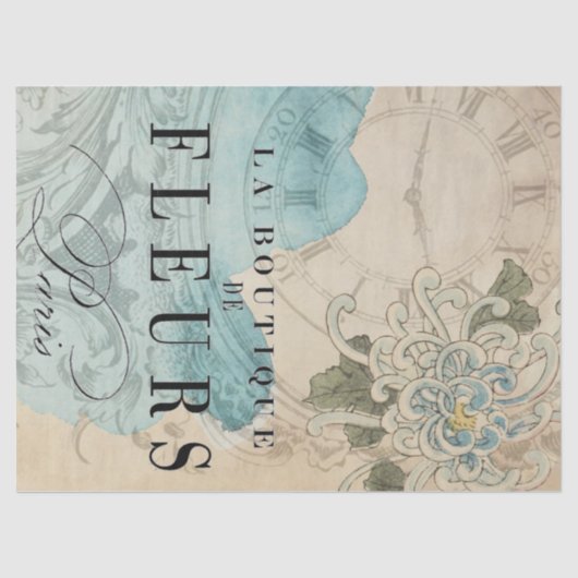 Laのブティックの花のDecoupageシート 薄葉紙 (正面)