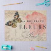 Laのブティックの蝶Decoupageシート 薄葉紙 (クラフト)