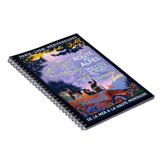 Laのルートdes Alpesのヴィンテージ旅行ポスター ノートブック (右側)
