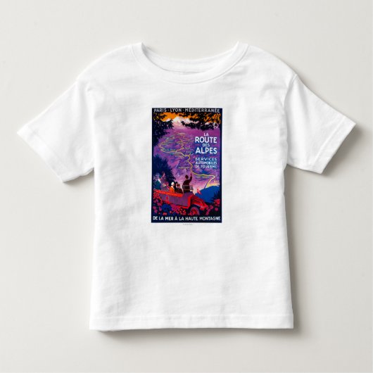 LaのルートDes AlpesのヴィンテージPosterEurope トドラーTシャツ (正面)
