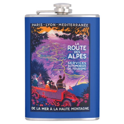 LaのルートDes AlpesのヴィンテージPosterEurope フラスク (正面)