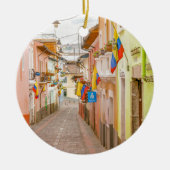 Laのロンダの通りキトエクアドル セラミックオーナメント (正面)