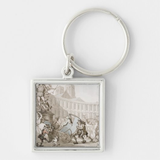 Laの場所des Victoires、パリ、c.1789 (ペンとインク キーホルダー (正面)