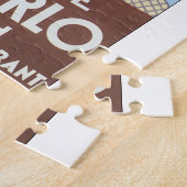 Laの浜辺deモンテカルロのビーチのヴィンテージ旅行Poste ジグソーパズル (側面)