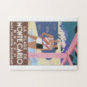 Laの浜辺deモンテカルロのビーチのヴィンテージ旅行Poste ジグソーパズル (横)