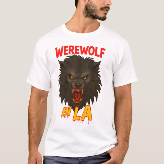 LAの狼男 ヴィンテージホラーTシャツ Tシャツ (正面)