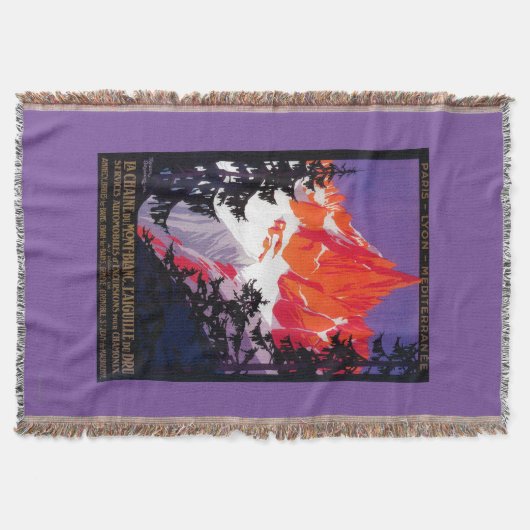 LaのChaine DeモンブランのヴィンテージPosterEurope スローブランケット (正面)